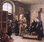 Carl Christian Vogel von Vogelstein Ludwig Tieck sitting to the Portrait Sculptor David d'Angers oil
